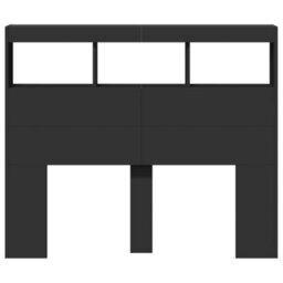 Berkfield Headboard Cabinet With Led Black 120X17X102 Cm - thumbnail 6