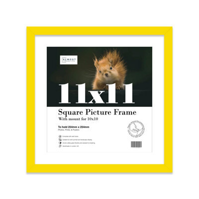 "11X11"" Yellow Picture Frame - 11X11"" Square Frame With 10X10"" Mount For 11X11""/10X10"" Pictures Classic Style Room Decor, 1 Pack" - image 1