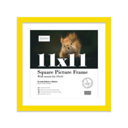 "11X11"" Yellow Picture Frame - 11X11"" Square Frame With 10X10"" Mount For 11X11""/10X10"" Pictures Classic Style Room Decor, 1 Pack" - thumbnail 1