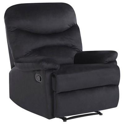 Beliani Recliner Chair Eslov Velvet Black - image 1