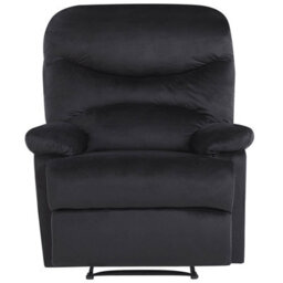 Beliani Recliner Chair Eslov Velvet Black - thumbnail 4