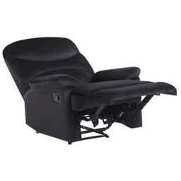 Beliani Recliner Chair Eslov Velvet Black - thumbnail 5