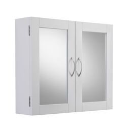 Croydex Hemlington Matt White Double Bathroom Cabinet With Mirrored Door (H)500mm (W)600mm - thumbnail 5