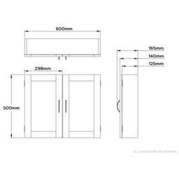 Croydex Hemlington Matt White Double Bathroom Cabinet With Mirrored Door (H)500mm (W)600mm - thumbnail 6
