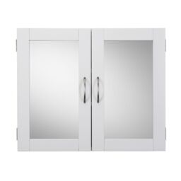 Croydex Hemlington Matt White Double Bathroom Cabinet With Mirrored Door (H)500mm (W)600mm - thumbnail 2