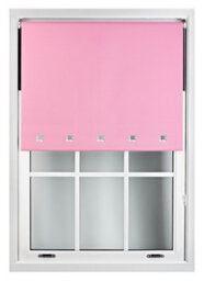Furnished Blackout Roller Blinds With Square Eyelets And Metal Fittings- Pink Trimmable (W)45Cm (L)165Cm - thumbnail 2