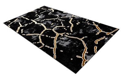 RugsX Carpet Allure 1967 Marble - Structural, Stylish, Glamour Black Gold 280X370 Cm - image 1