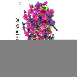 Artificial Petunia Flowers For Outdoor Use, 2 Pieces Faux Petunias, Hanging Artificial Flowers, Uv Resistant For Balcony, Porch - thumbnail 5