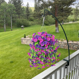 Artificial Petunia Flowers For Outdoor Use, 2 Pieces Faux Petunias, Hanging Artificial Flowers, Uv Resistant For Balcony, Porch - thumbnail 2