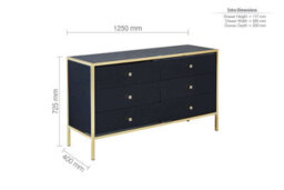 Birlea Fenwick 6 Drawer Chest Black & Gold - thumbnail 9