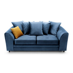 Abakus Direct Chicago Velvet 3 Seater Sofa In Dark Blue - thumbnail 5