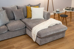 Abakus Direct Lucas Water Repellent Velvet Chenille Left Facing Corner Sofa In Silver - thumbnail 8