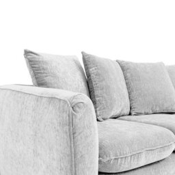 Abakus Direct Lucas Water Repellent Velvet Chenille Left Facing Corner Sofa In Silver - thumbnail 6