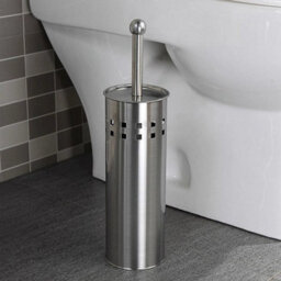 Silver Stainless Steel Toilet Brush And Holder Free Standing Bathroom Brush - thumbnail 6