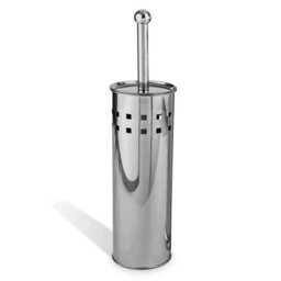 Silver Stainless Steel Toilet Brush And Holder Free Standing Bathroom Brush - thumbnail 1