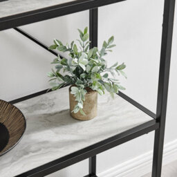 Furniturebox Ashton Black Metal Box Shelf Unit With 5 Scratch Resistant White Marble Effect Melamine Shelves Supporting 10Kg Each - thumbnail 4