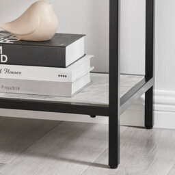 Furniturebox Ashton Black Metal Box Shelf Unit With 5 Scratch Resistant White Marble Effect Melamine Shelves Supporting 10Kg Each - thumbnail 5