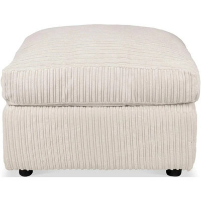 Jumbo Cord Cushion Top Footstool Cream
