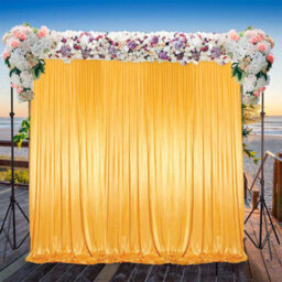 Neel Blue 3X3 M Ice Silk Backdrop Curtain Photography Scenery For Christmas Events Decor, Gold - thumbnail 7