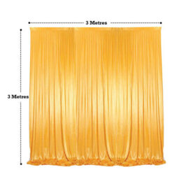 Neel Blue 3X3 M Ice Silk Backdrop Curtain Photography Scenery For Christmas Events Decor, Gold - thumbnail 2