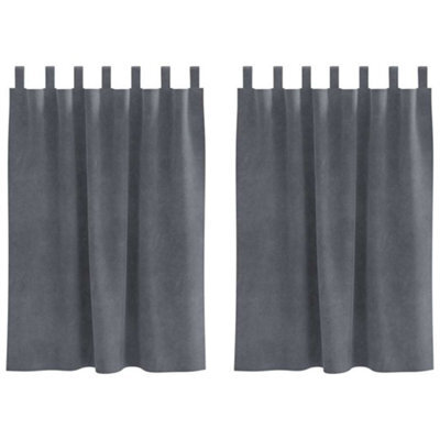 Berkfield Modern Blackout Curtains With Hanging Loops 2 Pcs Super Light Grey Velvet - image 1