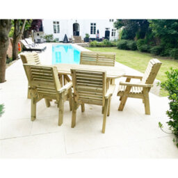 Marlborough Heavy Duty Table And Chair Set - 1 Oval Table - 4 Chairs, 1X 2 Seater Bench - 6 Seater - thumbnail 2