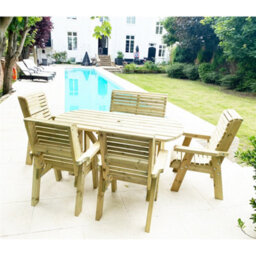 Marlborough Heavy Duty Table And Chair Set - 1 Oval Table - 4 Chairs, 1X 2 Seater Bench - 6 Seater - thumbnail 1