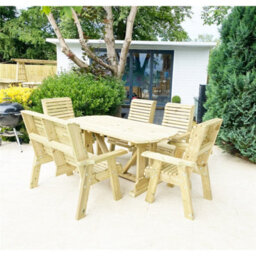 Marlborough Heavy Duty Table And Chair Set - 1 Oval Table - 4 Chairs, 1X 2 Seater Bench - 6 Seater - thumbnail 3