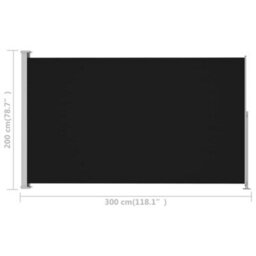 Berkfield Patio Retractable Side Awning 200X300 Cm Black - thumbnail 7