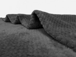 Waffle Flannel Fleece Throw Blanket Soft Warm Sofa Bed Travel (Charcoal, Single) - Pack Of 2 - thumbnail 2