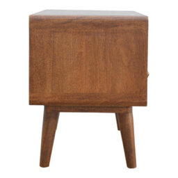 Wyld Haus Ostuni Low Curved Chestnut Mango Wood Tv Media Unit 2 Drawers And Open Shelf, 900 X 350 X 470 mm (W X D X H) - thumbnail 9