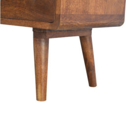 Wyld Haus Ostuni Low Curved Chestnut Mango Wood Tv Media Unit 2 Drawers And Open Shelf, 900 X 350 X 470 mm (W X D X H) - thumbnail 8