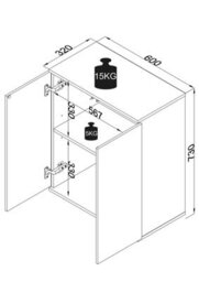 Vcm Chest Of Drawers Sideboard Dalosa 2 Revolving Doors - thumbnail 5
