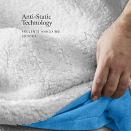 Ameha Sherpa Fleece Blanket Sky Blue Soft Thick & Reversible Plush Warm Comfort Throw King 200X240Cm - thumbnail 8