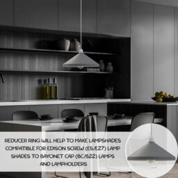 Grey Cone Shape Lamp Shade Easy Fit For Living Rooms Bedrooms Kitchen Dining Room And Café  Shade - thumbnail 5