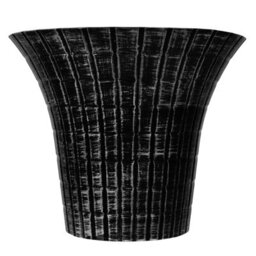 Simpa 2Pc Distressed Metallic Silver Elegance Flared Plastic Planters. - thumbnail 3