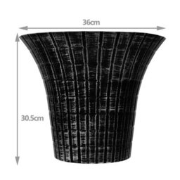 Simpa 2Pc Distressed Metallic Silver Elegance Flared Plastic Planters. - thumbnail 5