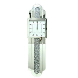 Biznest Crushed Jewel Diamond Square Dial Grandfather Style Wall Clock