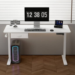 MCC Direct Electric Standing Desk Sit Stand Desk Height Adjustable Home Office Desk 120 Cm Width White