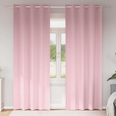 Berkfield Curtains With Curtains 2 Pcs Baby Pink 245 X 140 Cm Polyester - image 1