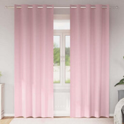Berkfield Curtains With Curtains 2 Pcs Baby Pink 245 X 140 Cm Polyester