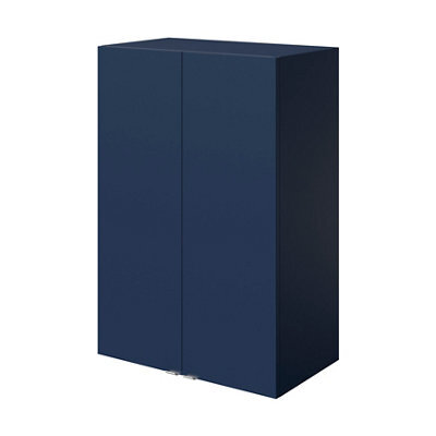 GoodHome Imandra Deep Matt Blue Bathroom Double Wall Cabinet (H)90Cm (W)60Cm - image 1