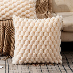 Thehotsale Set Of 2 Cozy Soft Plush Throw Pillow Cushion Covers Pillowcases Without Insert Bedroom Livingroom Pation Beige 45Cm W X 45Cm D - thumbnail 2