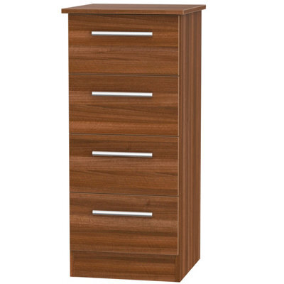 Trent 4 Drawer Bedside Cabinet In Noche Walnut (Ready Assembled) - image 1