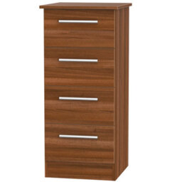 Trent 4 Drawer Bedside Cabinet In Noche Walnut (Ready Assembled) - thumbnail 1