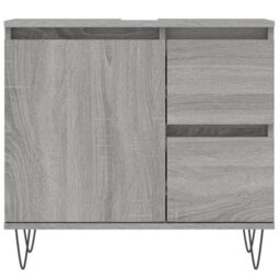 Berkfield Bathroom Cabinet Grey Sonoma 65X33X60 Cm Engineered Wood - thumbnail 5