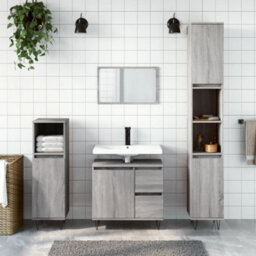 Berkfield Bathroom Cabinet Grey Sonoma 65X33X60 Cm Engineered Wood - thumbnail 1