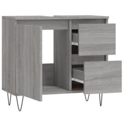 Berkfield Bathroom Cabinet Grey Sonoma 65X33X60 Cm Engineered Wood - thumbnail 4