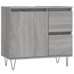 Berkfield Bathroom Cabinet Grey Sonoma 65X33X60 Cm Engineered Wood - thumbnail 2