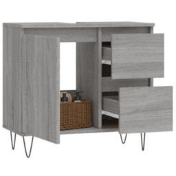Berkfield Bathroom Cabinet Grey Sonoma 65X33X60 Cm Engineered Wood - thumbnail 3